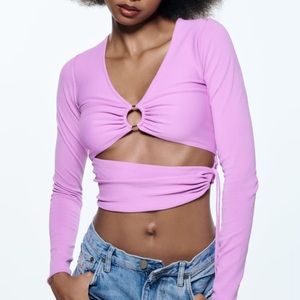 NWT Zara Cut Out Knit Top